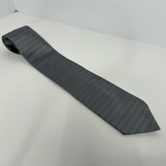 Bugachi Uomo Silk Neck Tie Blue/Beige - Picture 8 of 8
